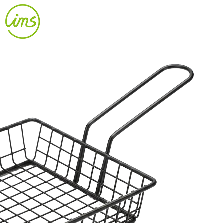 Rectangular Iron Wire Serving Basket with Handle